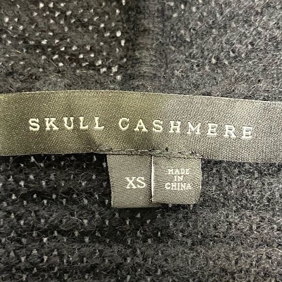 Skull Cashmere Medusa Ribbed Cardigan with Pocket Mittens XS - Picture 7 of 7